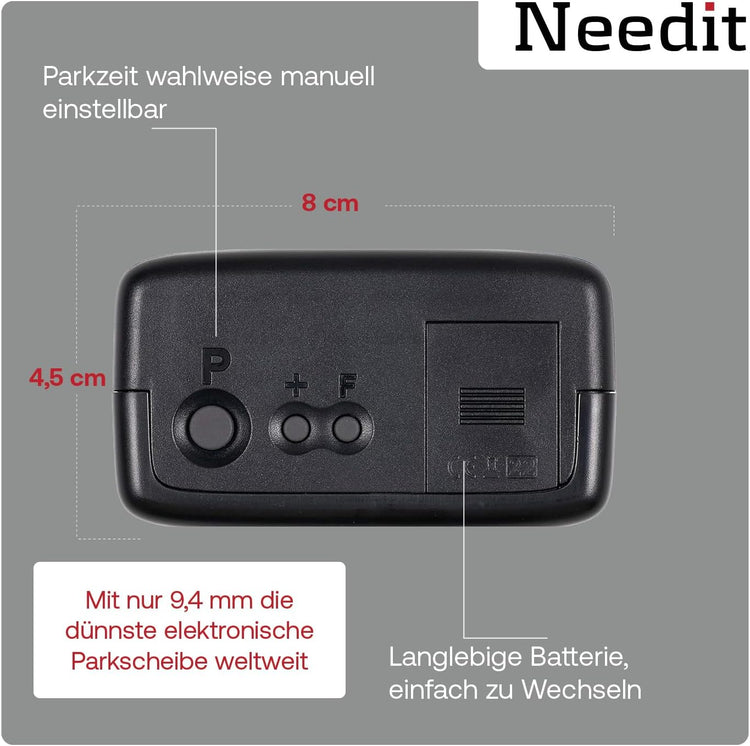 2x Park Micro – weltweit dünnste elektronische Parkscheibe mit offizieller Zulassung | Needit