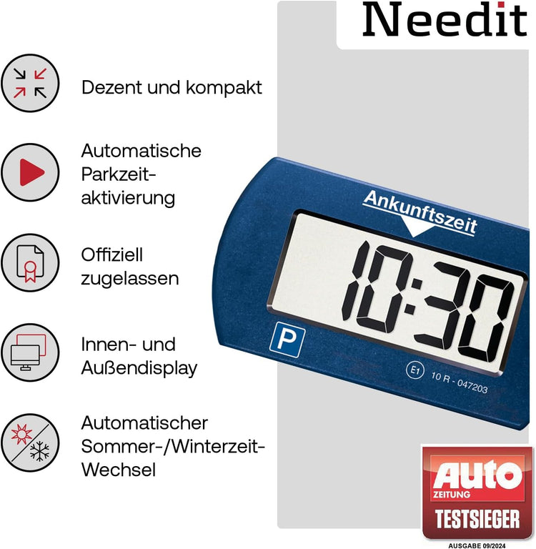 2x Park Mini - Elektronische Parkscheibe - Digitale Parkuhr mit offizieller Zulassung - 2 Stück Set | Needit