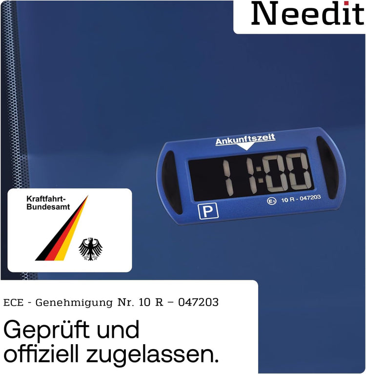 2x Park Mini - Elektronische Parkscheibe - Digitale Parkuhr mit offizieller Zulassung - 2 Stück Set | Needit