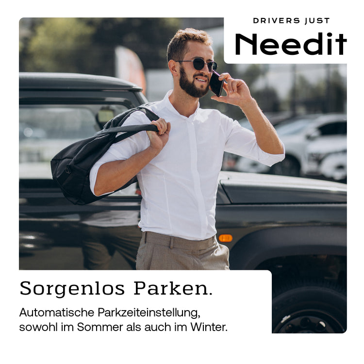Park Micro Solar – weltweit dünnste, solarbetriebene Parkscheibe mit offizieller Zulassung | Needit