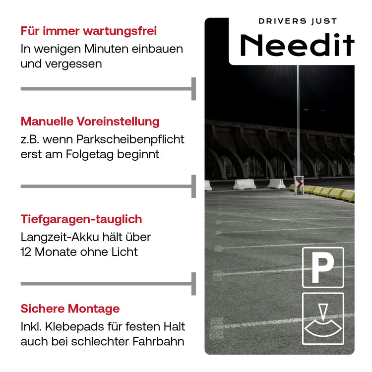 Park Micro Solar – weltweit dünnste, solarbetriebene Parkscheibe mit offizieller Zulassung | Needit