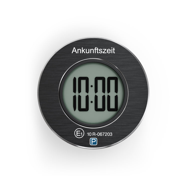 ParkOne elektronische Parkscheibe – automatische Parkscheibe, magnetischer Aluminiumrahmen, offiziell zugelassen in Deutschland