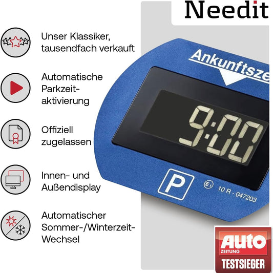 2x Park Lite - Elektronische Parkscheibe - Digitale Parkuhr mit offizieller Zulassung - 2 Stück Set | Needit