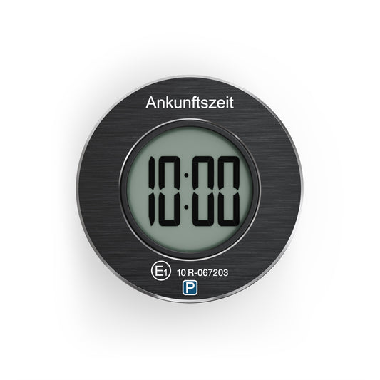 ParkOne elektronische Parkscheibe – automatische Parkscheibe, magnetischer Aluminiumrahmen, offiziell zugelassen in Deutschland