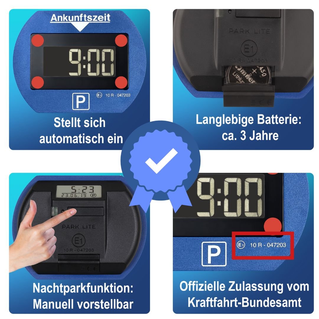Park Lite Elektronische Parkscheibe - Digital - Blau - (Nur für Holland) :  : Sport & Freizeit
