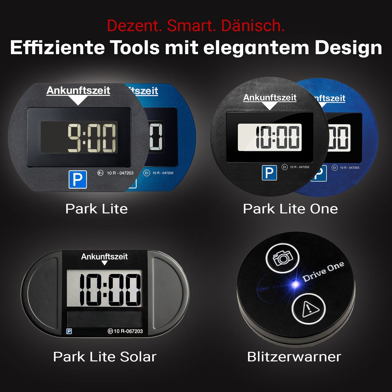 BMOT digitale Parkscheibe/Solarparkuhr mit Bewegungssensor für 15