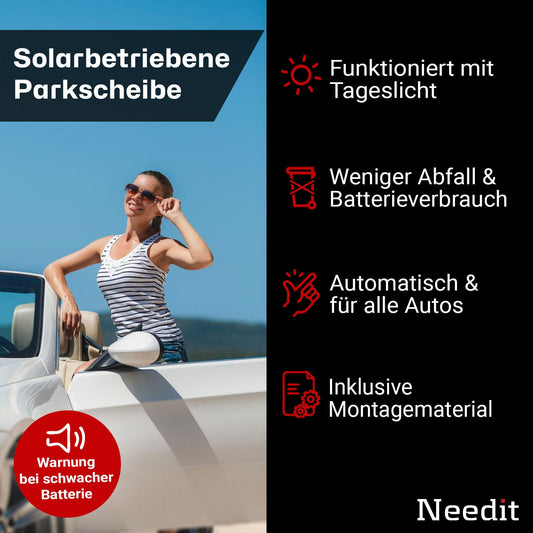Park Lite Solar - Elektronische Parkscheibe - automatische Parkuhr für jedes Fahrzeug | Needit - Tradora